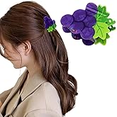 Hapdoo 1pc Grape Hair Clips, Fruit Claw Clips for Women Girls, Funny Novelty Cute Hair Aceessories Gifts for Her
