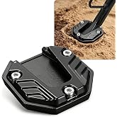 ekurfos Motorcycle Kickstand Pad, Anti-sink Side Stand Foot Plate, Heavy-duty Alloy Enlarged Kickstand Extension, Universal Parking Support Accessory for Dirt Bikes Scooters E-bikes (Black)