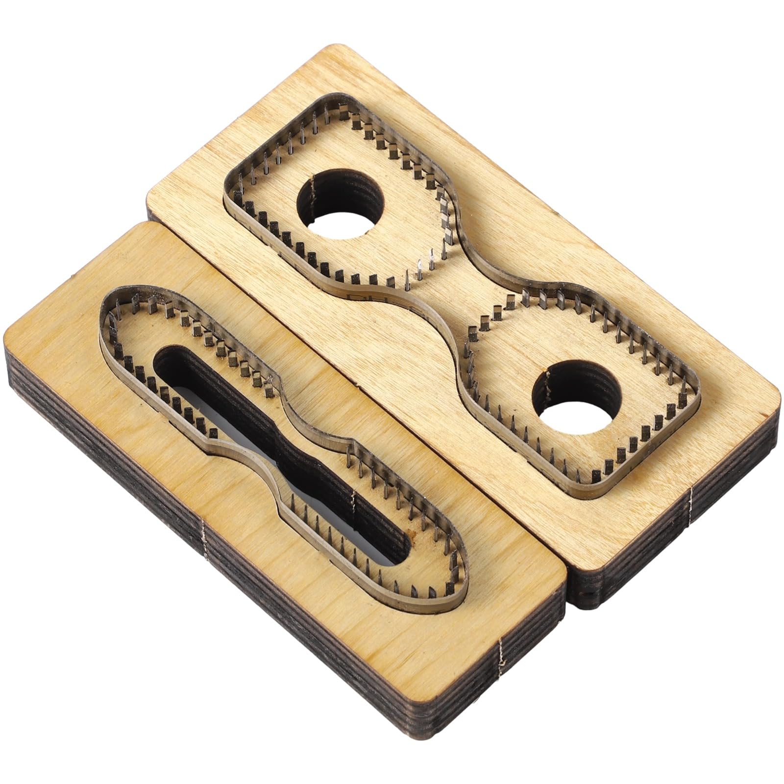 Photo 1 of 2 PCS Leather Cutting Dies Set, Leather Keychain Cutting Mold Wallet Punching Die, Leather Die Cutter Shapes for DIY Leather Crafts