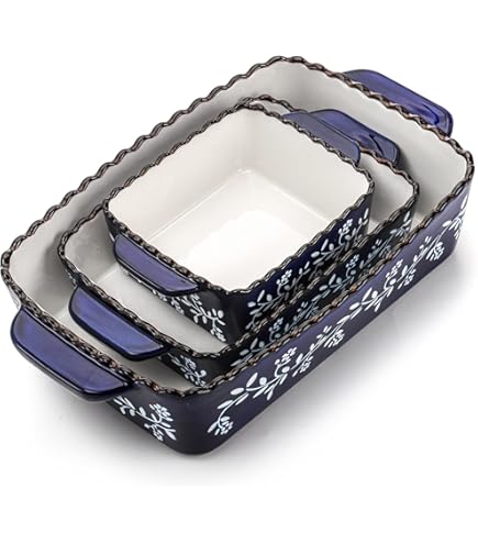 Mud Pie, bianco, Circa Baker Set, piccolo 20,3 x 22,9 cm | grande 22,9 cm x 33 cm, Ceramica