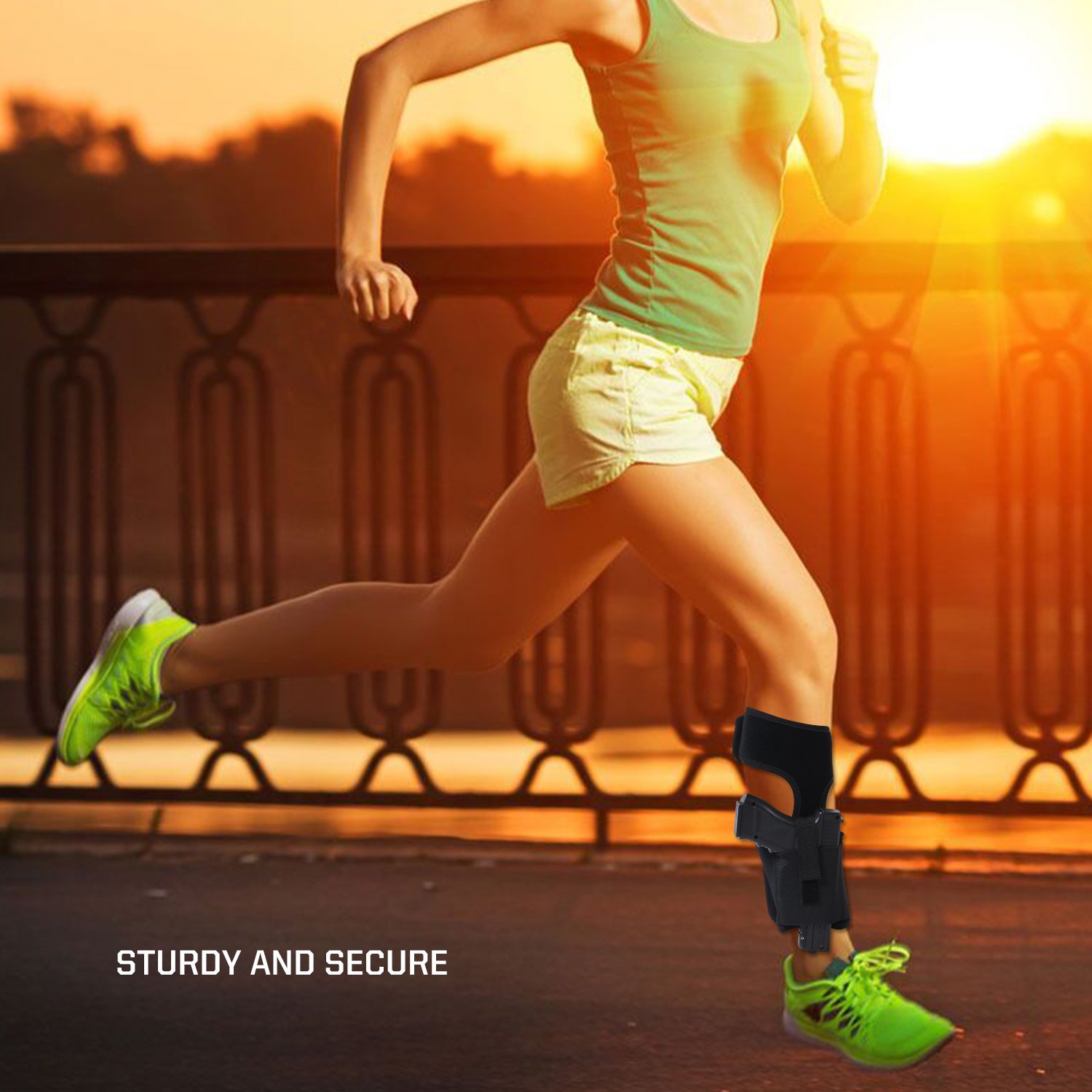 XIAOYI Ankle Holster for Concealed Carry Pistol/Handgun with Adjustable Elastic Secure Strap, Gun Holsters Suitable men and women For Glock 42, 43, 36, 26, S&W Bodyguard .380.38, Ruger LCP, LC9