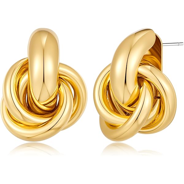 Cicy Bell Vintage Twisted Hoop Earrings - 18k Gold Plated Huggie Earrings With Enamel Detail For Women