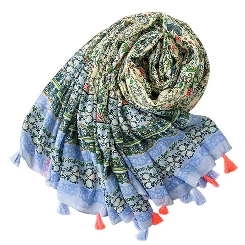 FAIRYGATE Green Scarf for Women UK Floral Scarf Paisley Patterned Soft Large Lightweight Ladies Scarfs Long Thin Oversized Scarves for Women UK 24229