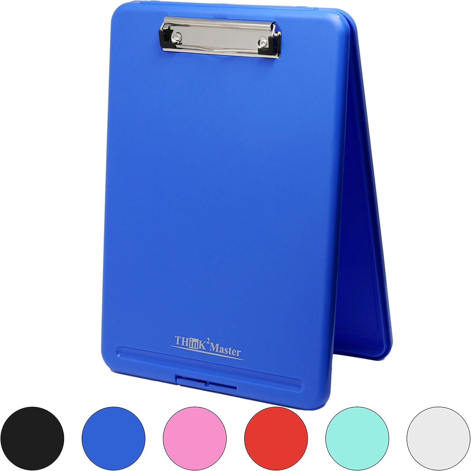 Think2Master Blue Plastic Storage Clipboard. | 25% Heavier & 25% Sturdier| Heavy Duty and Won’t Flex or Bend Like Other Brands (Compare The Weight). Storage Compartment Holds 150 Letter Sized Paper.