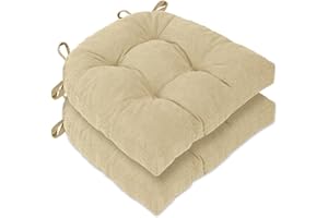 Tromlycs Chair Cushions for Dining Chairs Cushions Kitchen Seat Pads Office Room Set of 2 with Ties Tufted Indoor Non Slip 20