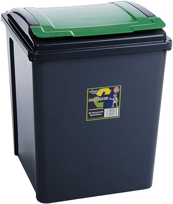 3 x Recycling Bin & Lid Graphite/Green Amazon.co.uk DIY & Tools