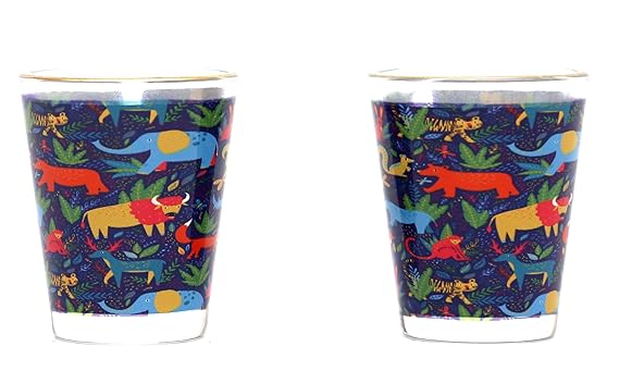 Download Buy INTELLIGENT IDIOTS Jungle Theme Printed Shot Glass Set of 2 Preferred to Serve Mock Tail ...