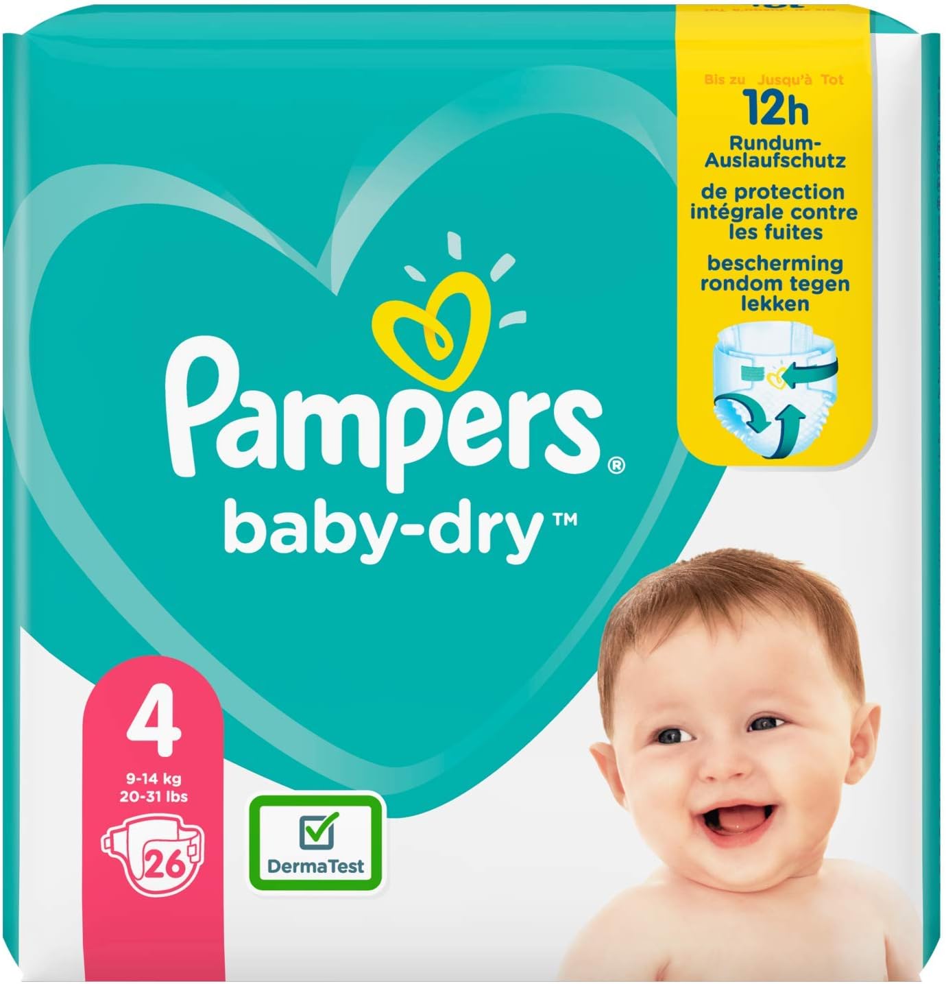 Pampers 81715568 Baby-Dry Pants Nappies, White, Size 4 (Pack of 26), Size 4 (Pack of 26)