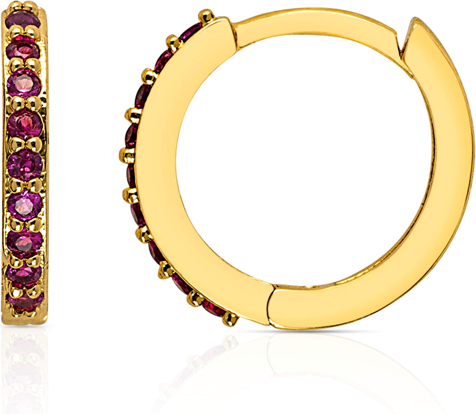 KISPER 18K Gold Plated Cubic Zirconia Cuff Earrings Huggie Hoop