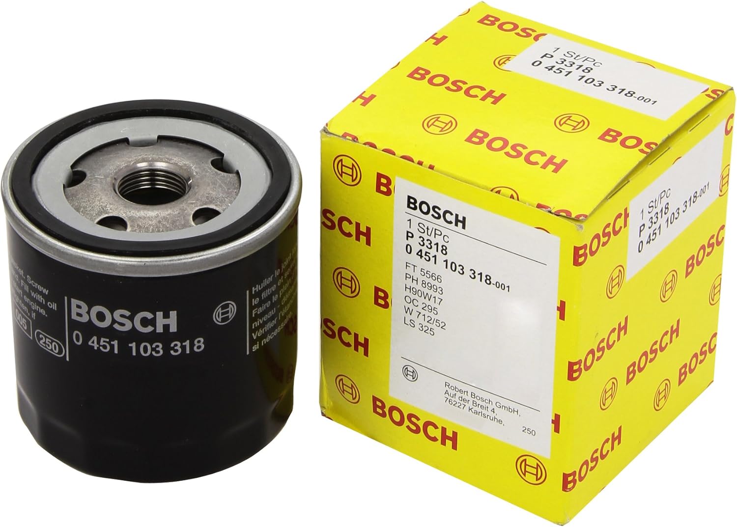 Bosch 0451103318 CAR Oil Filter P3318 Amazon.co.uk Car & Motorbike