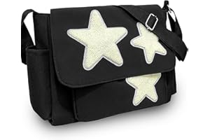 YILCER Cute Messenger Bag, Aesthetic Crossbody Bag, Y2K Star Grunge Bag Emo Shoulder Tote Purse for Women