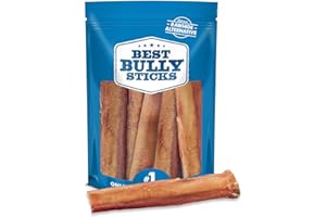 Best Bully Sticks Thick 6 Inch Bully Sticks for Dogs - 5 Count (Pack of 1) - Natural, Grass-Fed Beef, Single Ingredient, Grain and Rawhide Free - Large Breeds