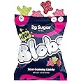 Blobs SOUR Gummy Candy Low Sugar & Low Calorie- No Sugar Alcohols, Vegan, No Dyes- Watermelon-Lychee, Black Ras Cherry, Strawberry Yuzu- (Pack of 6) Mixed Bag, All Three Flavors Per Bag