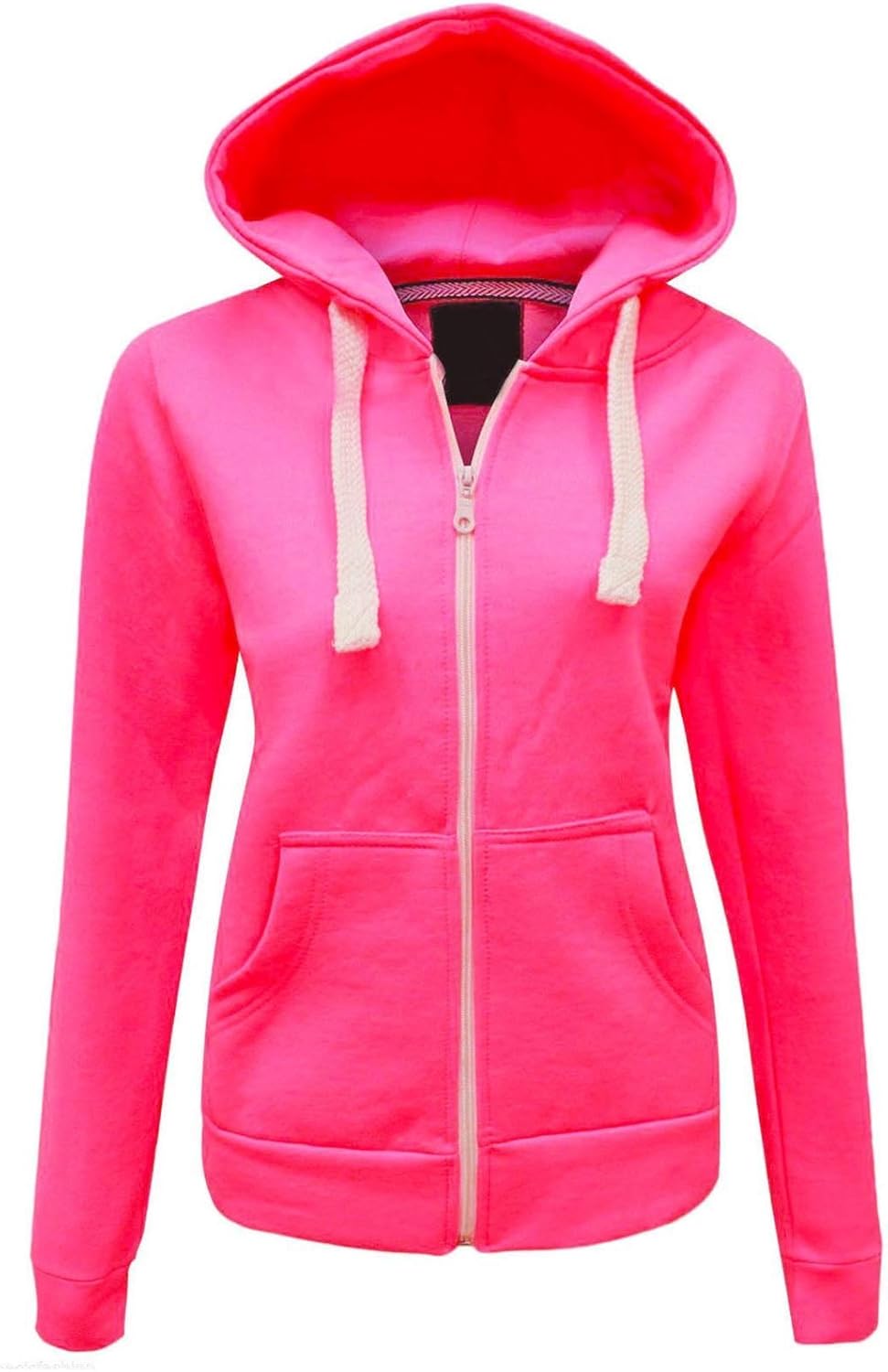 fluorescent pink hoodie
