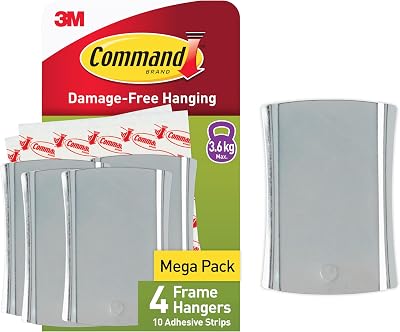 3M Command Jumbo Universal Sticky Nail 4 Hooks 10 Strips Silver Damage Free