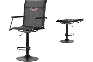 VEVOR Hunting Chair, 360° Silent Swivel, Lightweight Blind Chair, Heavy-Duty Steel Frame Ground Stool Seat, with Padded Armre