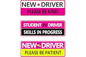 PAKEED 3pcs New Driver Magnet for Car,Student Driver Magnet, Please Be Patient Student Driver Magnets Removable Novice Safety Funny Magnetic Bumper Sticker Accessories