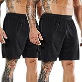MIER 2 Pack Men's Quick-Dry Athletic/Soccer/Basketball Shorts Without Pockets No Liner Running Workout Training Active