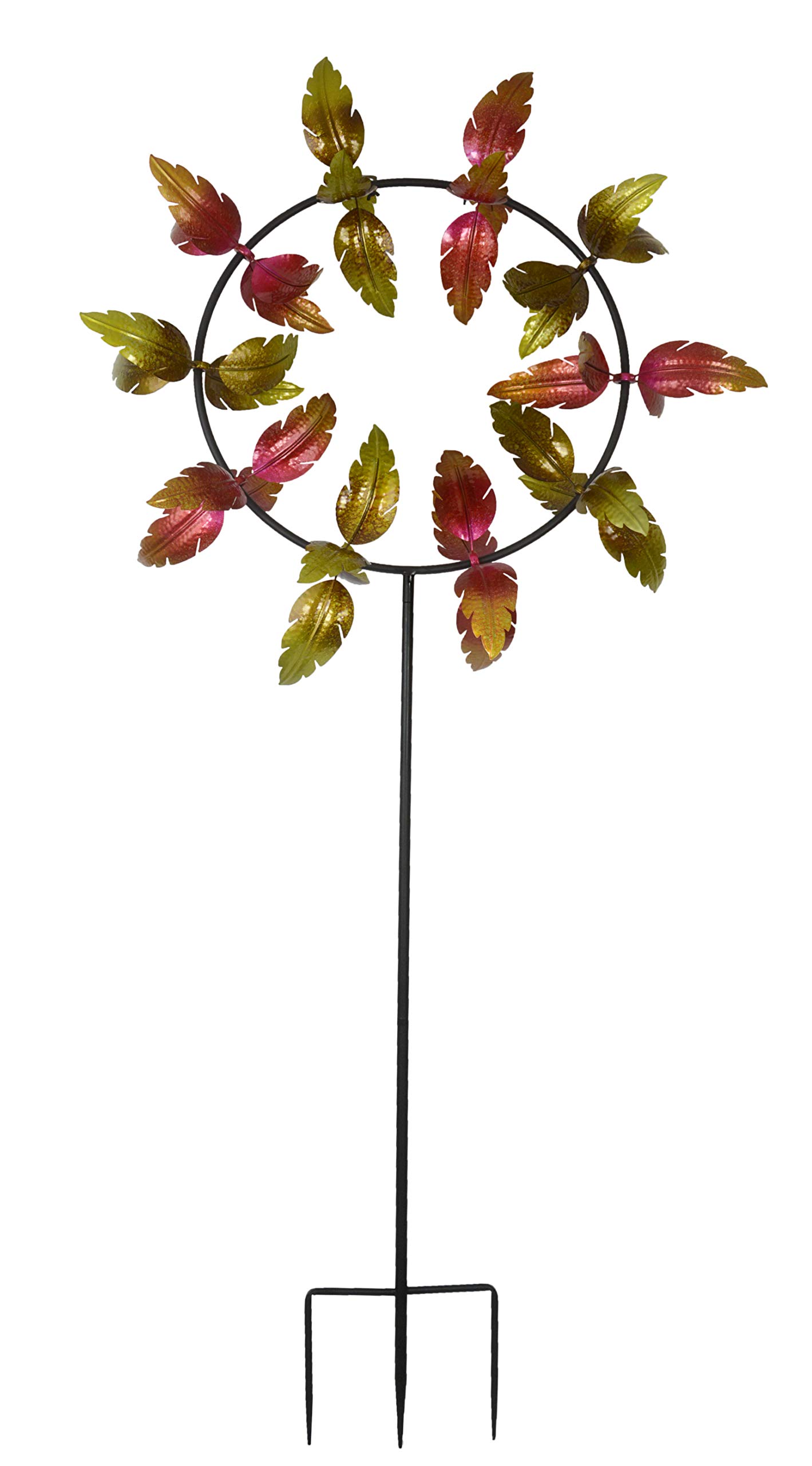 Green Jem Leaf Garden Stake Decoration, Pink/Green/Black