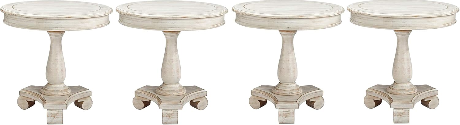 Signature Design by Ashley Mirimyn End Cottage Style Accent Table-Chipped White: Kitchen & Dining