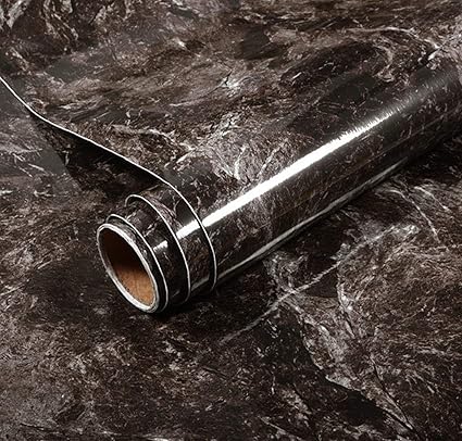 40cm X 200cm Dark Brown Marble Paper Self Adhesive Wallpaper Film