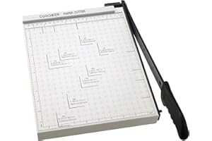 PUATUL Paper Cutter for Cardstock Heavy Duty 12 inch, 12" Cut Length Guillotine Paper Trimmer for Cardstock Metal Base, 12 Sheets Capacity, for Home Office Classroom School, raw White