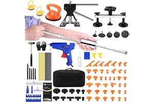 DentWiz Car Dent Puller Kit, Dent Remover for Car Dent Repair with High Adhesion Pull Tabs, Glue Gun & Sticks, Suction Cup, Slide Hammer T-Bar, PDR Tools for Paintless Dent Removal at Home and Garage