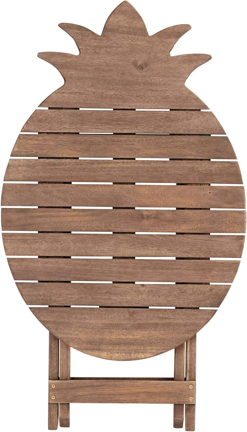 Teal Island Designs Monterey Pineapple Natural Wood Outdoor Folding Table: Clothing
