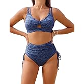 Hanna Nikole High Waisted Bikini Sets for Women, Tummy Control Swimsuits, Jacquard Modes Bathing Suit Bikini