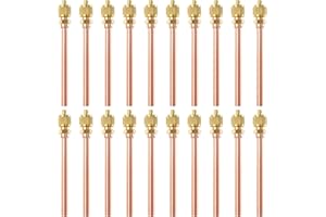 TIGBEAR Service Access Valves Kit, 20PC Access Service Valve 1/4'' SAE x 1/4'' OD x 2.5'' Stem Core Brass Copper Refrigerator Access Valves Set, Air Conditioner Service Valve Charge Needle Valve (2.5'' Stem)