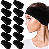 Geyoga 12 Pcs Ear Warmer Headband Winter Headbands for Women Sports Running Elastic Ear Warmers Warm Covers for Winter(Black)