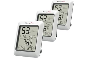 TempPro TP50 3 Pieces Digital Hygrometer Indoor Thermometer Room Thermometer and Humidity Gauge with Temperature Humidity Monitor (Previously ThermoPro)