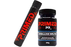 PRIMED Smelling Salts - Adrenaline & PR35 | VALUE PACK | Slim Pocket Capsule for On The Go Intermediate Strength | PR35 Large Canister for Those Hardcore Activities | Mixed Strength Ammonia Inhalant |