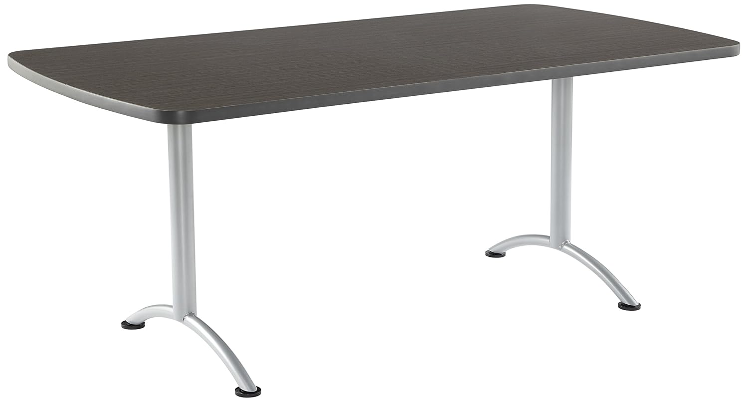 Iceberg ICE69225 ARC 6-foot Rectangular Conference Table, 36" x 72", Gray Walnut/Silver Leg