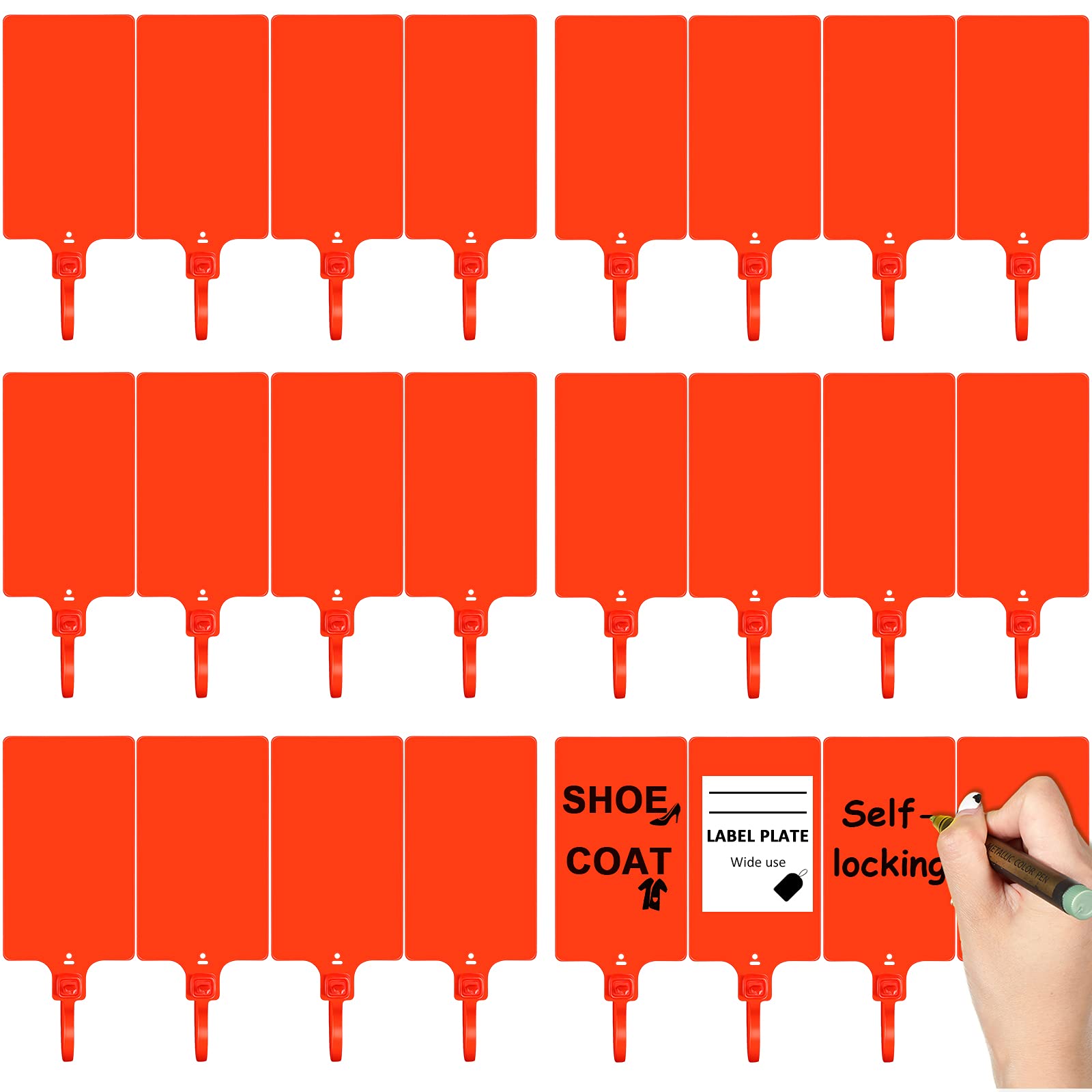 Youyole 200 Pieces Plastic Tags Waterproof Plastic Seal Shipping Tags Logistics Use Big Sign Tie Large Label Tie 250 mm Total Length (Red, 2.28 x 3.94 Inches)