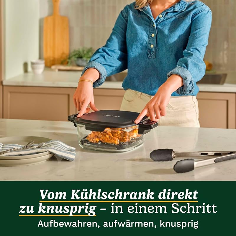 ClearView™ Air Fryer I Visibilité totale – Fenêtre 280°, sans PFAS, 8‑en‑1, Air Fry, Rôtir, Griller, Pizza, Déshydrater, MaxCrisp, Recrisp, 200°C. 3.7L