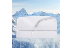 BEDELITE Cooling Comforter Queen Size,Double Side Cooling Blankets for Hot Sleepers,Lightweight & Breathable Summer Comforter Queen Size，Bright White,88x88 Inches