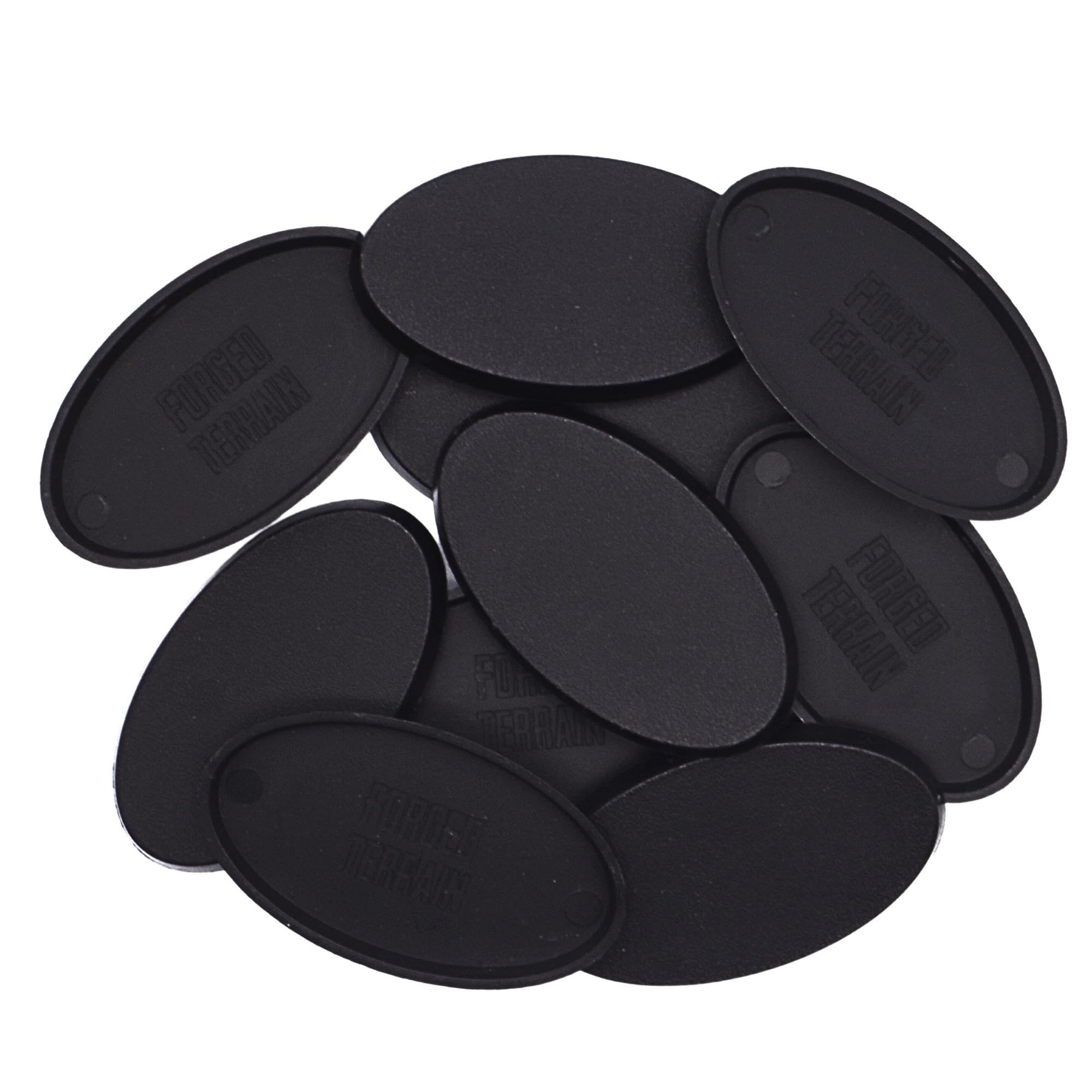Forged Terrain 60x35mm Oval Miniature Bases – 10 Plastic Bases for Fantasy & Sci-Fi Tabletop Games Unpainted Injection Molded