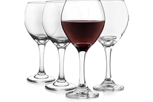 Libbey Classic Red Wine Glasses Set of 4, Dishwasher Safe, Rounded Rim Stemmed Wine Glasses, Perfect Wine Glasses Gift Set for Weddings, 13.5 Ounce