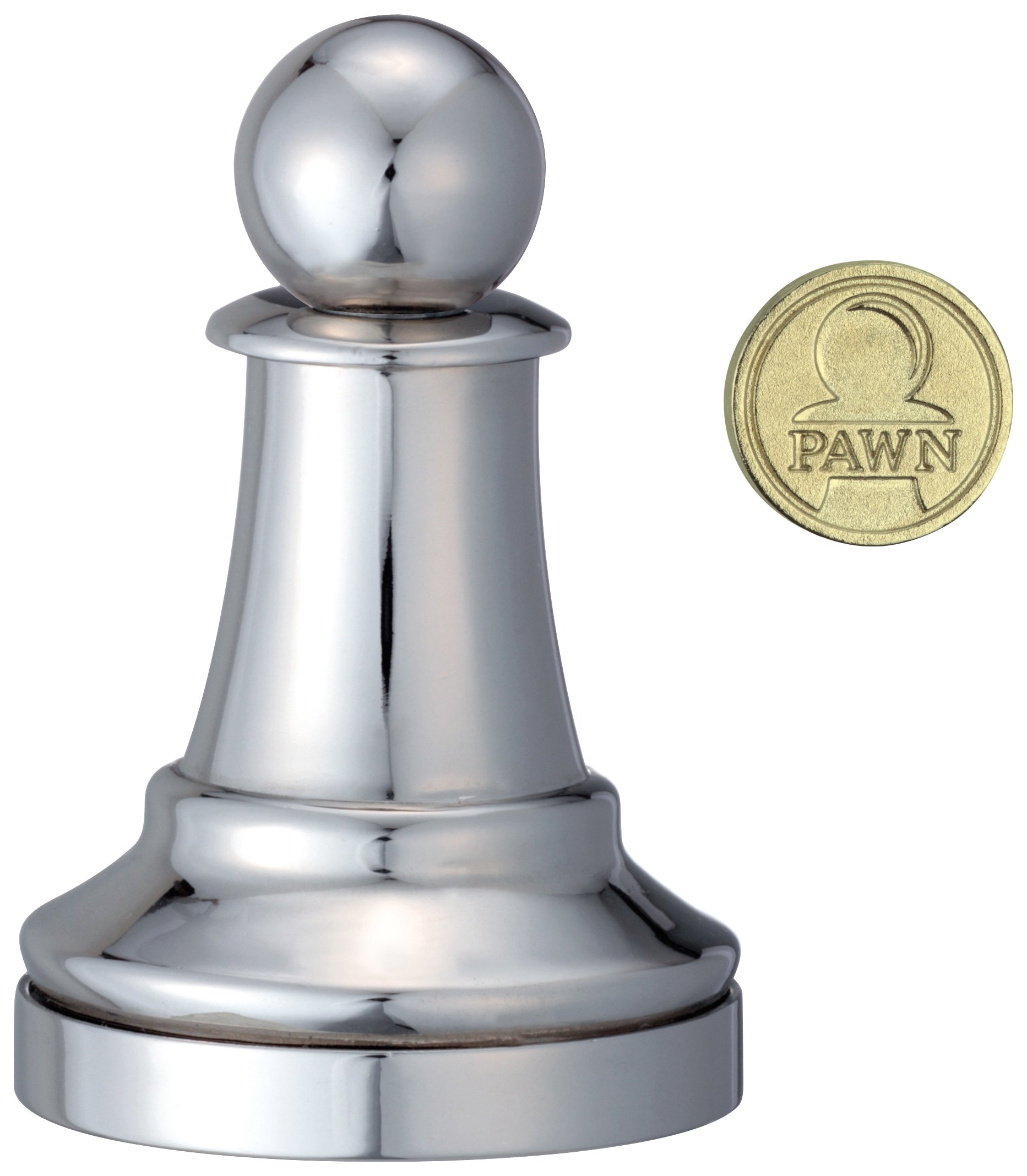 Eureka 473681 Pawn Cast Chess Game, Silver