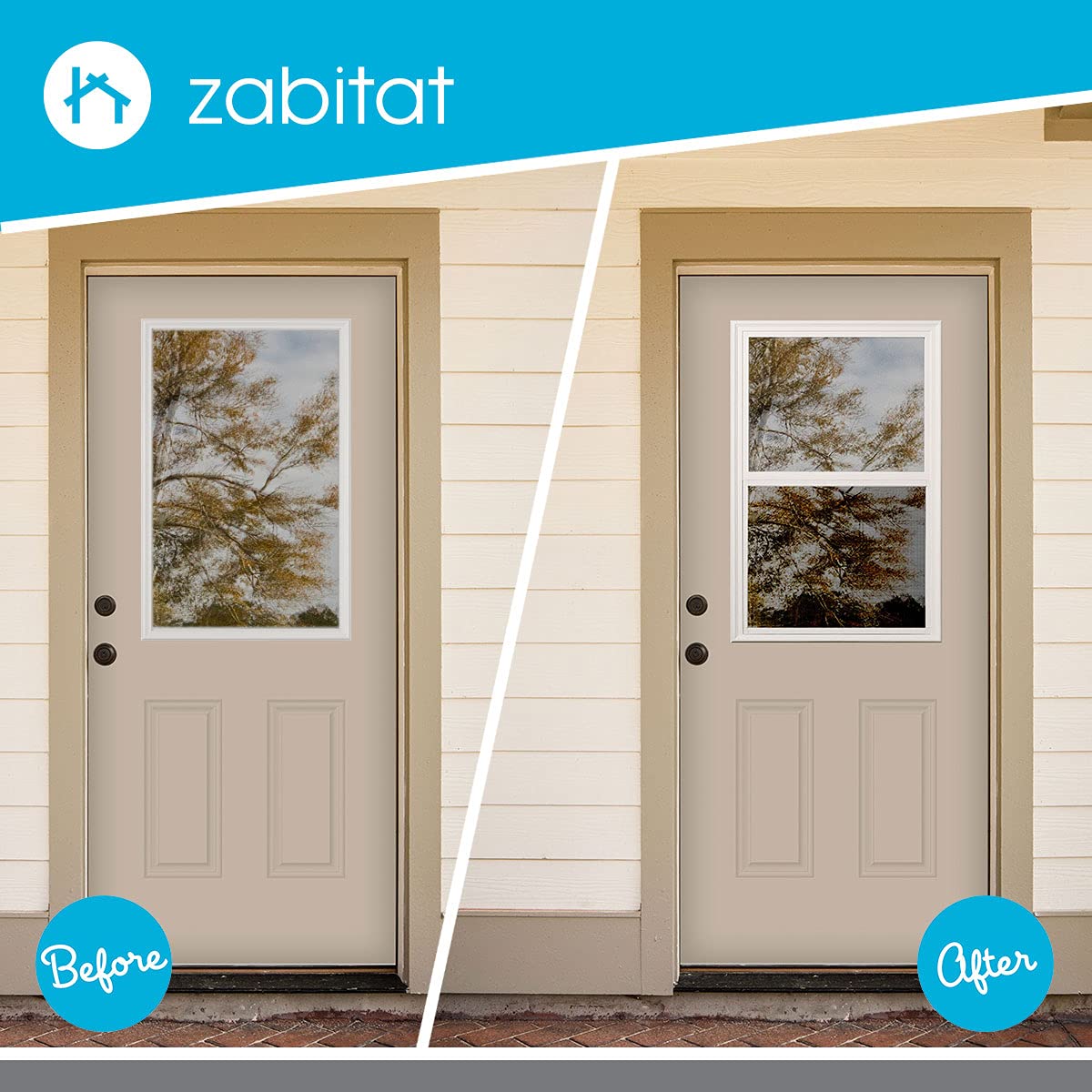 ODL Venting Entry Door Glass Replacement for Home Improvement - 24" x 38" Exterior or Front Door Inserts Glass Kit with Double Pane Tempered Clear Glass for House (Vertical Slide) - White Frame