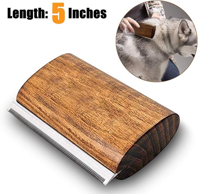 onebarleycorn Deshedding Grooming Tool for Dogs,Pet Wood Groom Brush