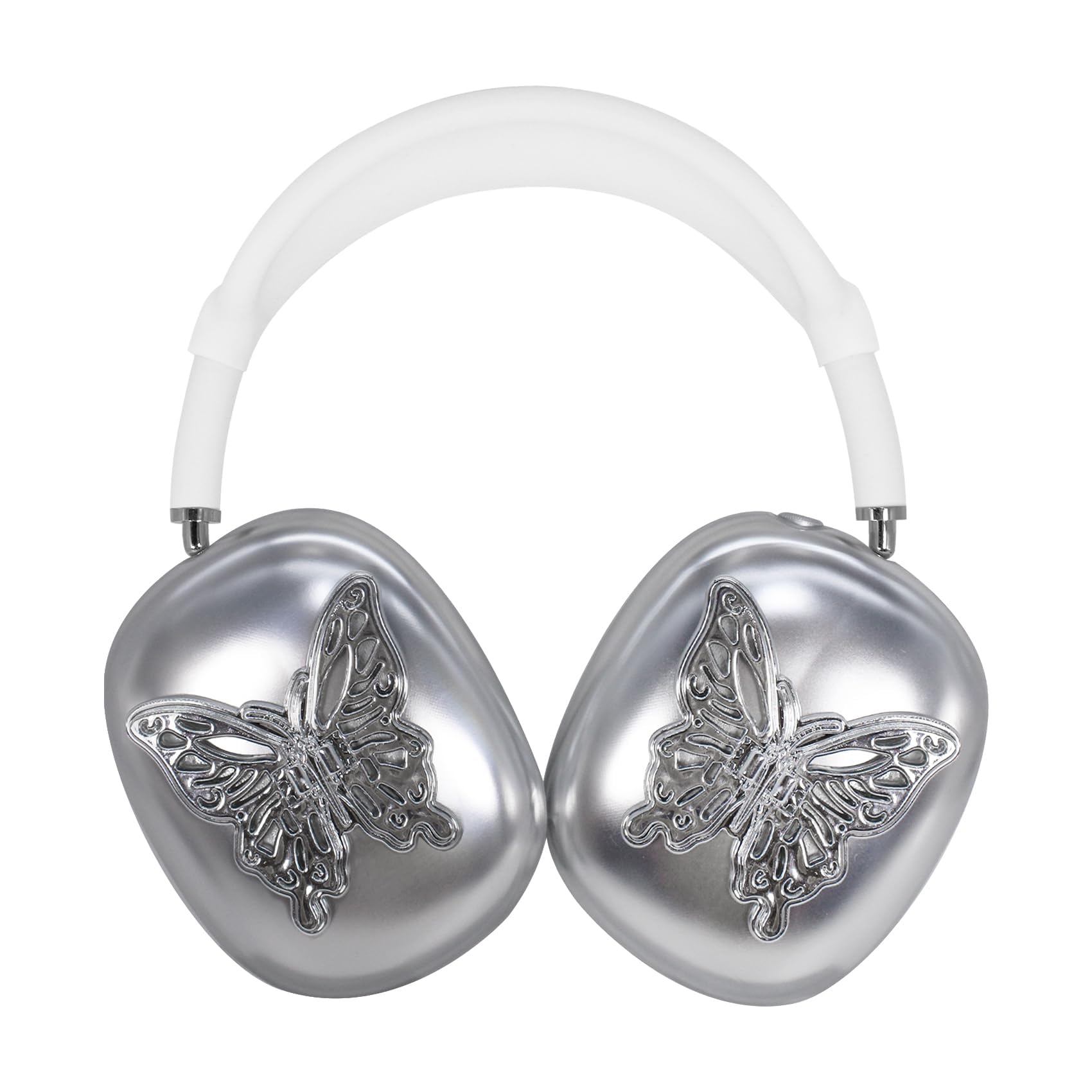 Photo 1 of Case Cover for AirPods Max,TPU Cute Cool Soft Clear Case,Silver Cubic Butterfly Earcup Cover for Apple AirPods Max for Women Accessories Protective Cover(Butterfly,Silver)