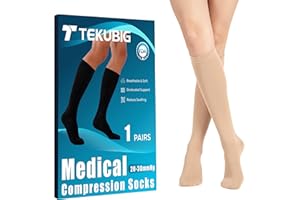 Knee High Compression Sock 20-30 mmHg Medical Grade Women Men, Graduated Support