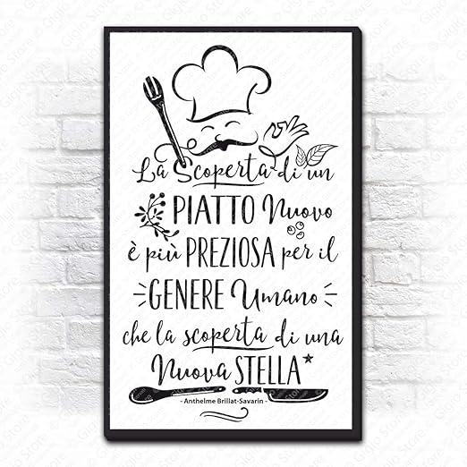 title=Adesivi Murali con Frasi e Scritte sul Cucinare "La scoperta di un piatto nuovo