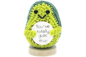 MEGANJDESIGNS Handmade Mini Funny Positive Emotional Support Pickle, Cute Stuff Funny Knitted Wool Handwoven Ornaments Father's Day Crochet Gifts Under 10 Dollars for Woman Coworkers Friend Family (style-23)