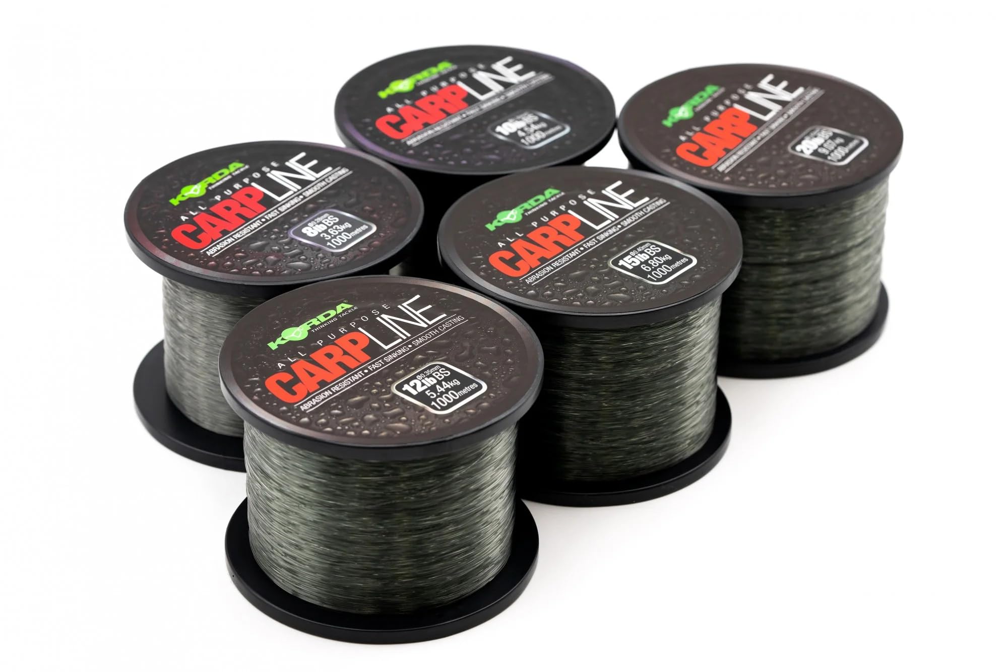 Korda Carp Line Green, 10lb/0.30mm, Tough Abrasion Resistant, Great Knot Strength, 1,000m Spool, Fantastic Value for Money, Ideal for Carp Fishing