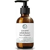 Coconut Milk & Honey Face Wash 4 fl oz – Gentle Hydrating Cleanser for Sensitive to Dry Skin | Fragrance-Free, Non-Drying Formula with Aloe & Jojoba | Ideal for Redness, Dryness & Daily Makeup Removal