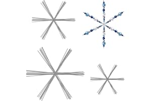 Hotop Christmas Snowflake Wire Metal Snowflake Xmas Bead Wire for DIY Jewelry Ribbon Charms Party Winter Decorations Craft Making Supplies(24 Pcs,3.7/4.5/6 Inch)