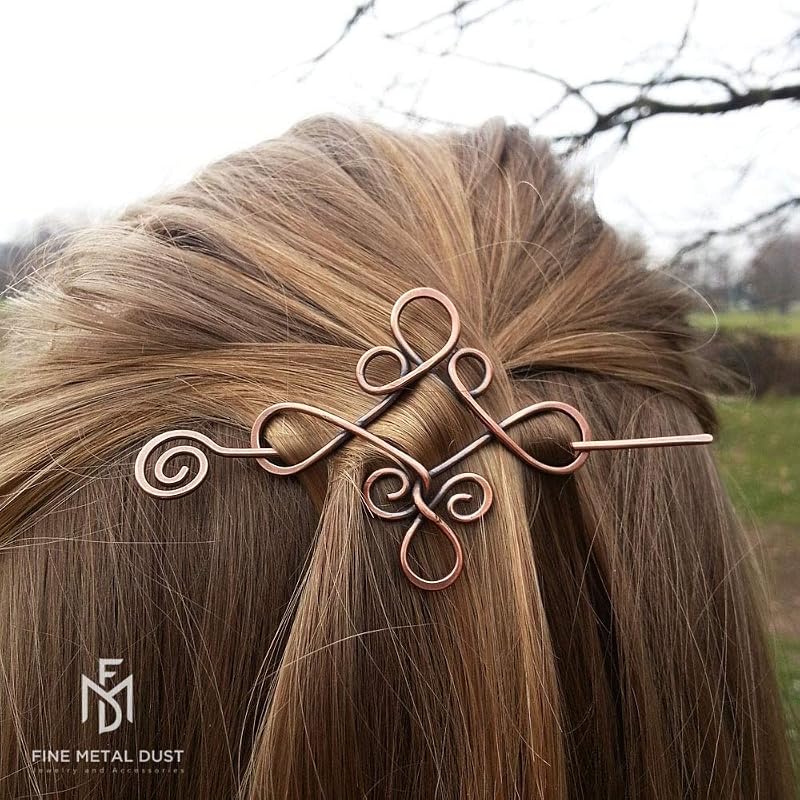 KKJOY Metallo Nodo Celtico Fermaglio Capelli Vintage Donna, Corvo